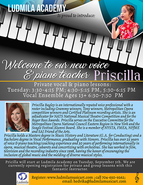 Voice & Piano Lessons with Priscilla