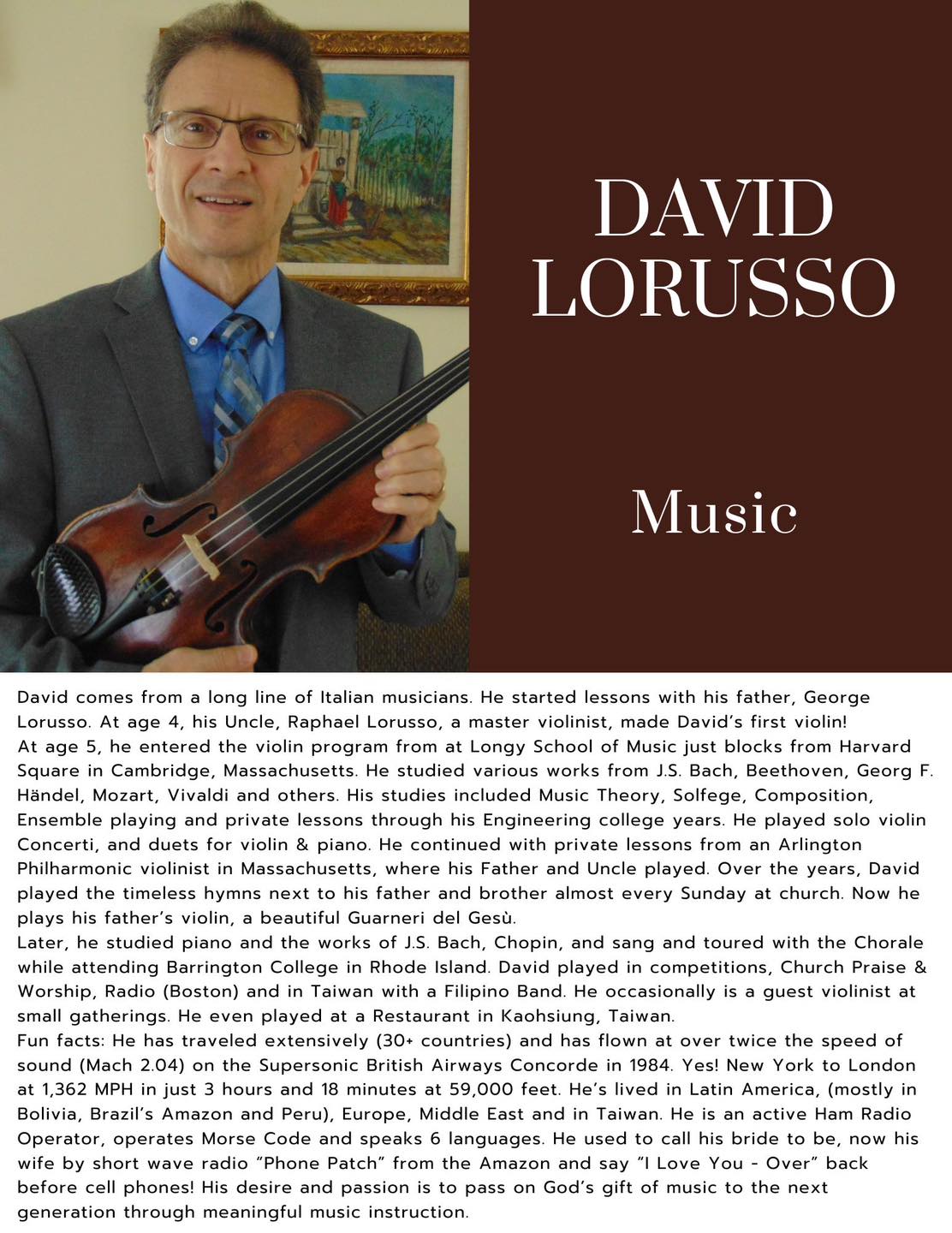 David G. Lorusso - Violin