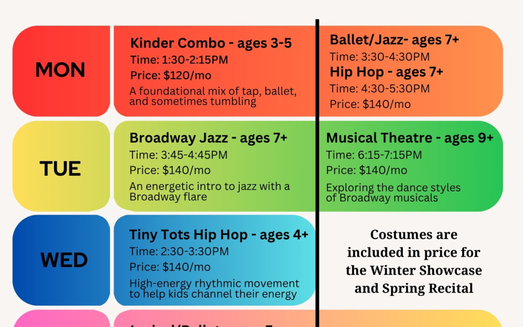 NEW Dance Schedule